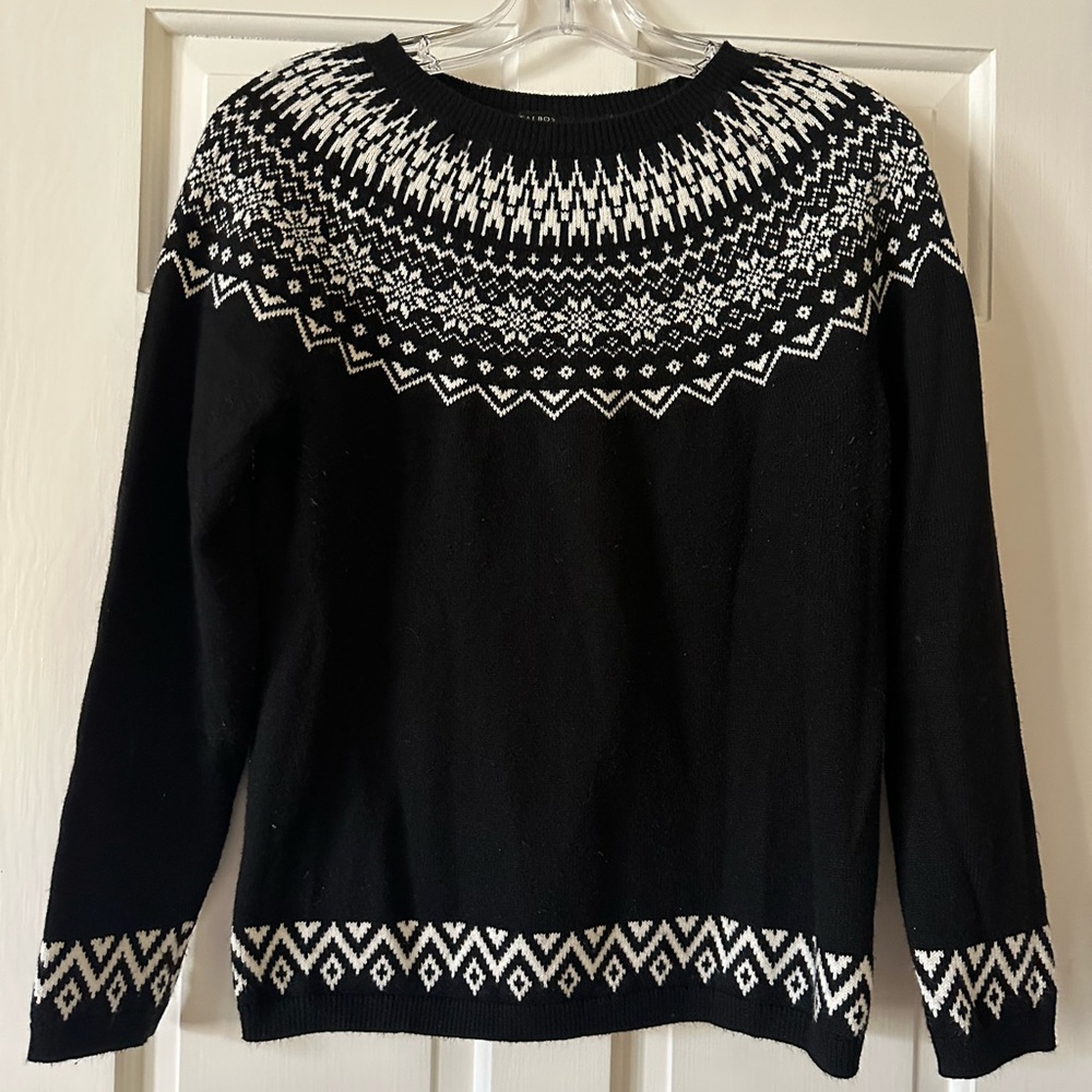 Cute Black and White Fair Isle Sweater